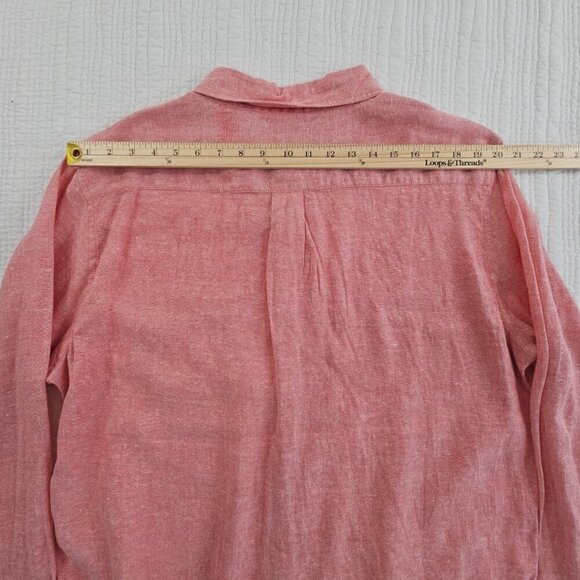 NEW Caribbean Joe 100% Linen Shirt Men's XL Red Long Sleeve Machine Washable NWT - Picture 10 of 14